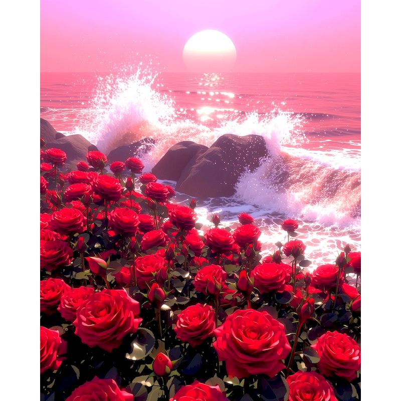 GATYZTORY Seaside Rose Paintin - Art Craft Ideas For Adults 评论和价格