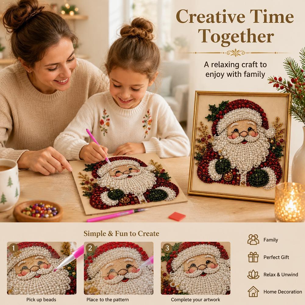 Christmas Santa Claus Pearl Ar - Art Craft For Adults 评论和价格