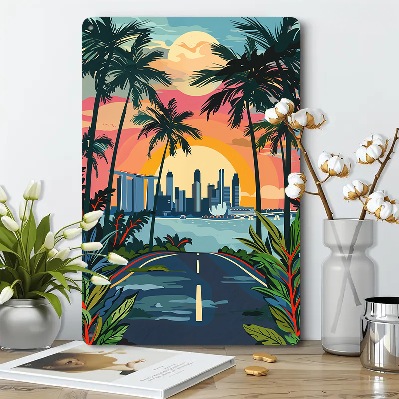 Tropical Sunset Singapore Skyl - Art Craft Definition 评论和价格