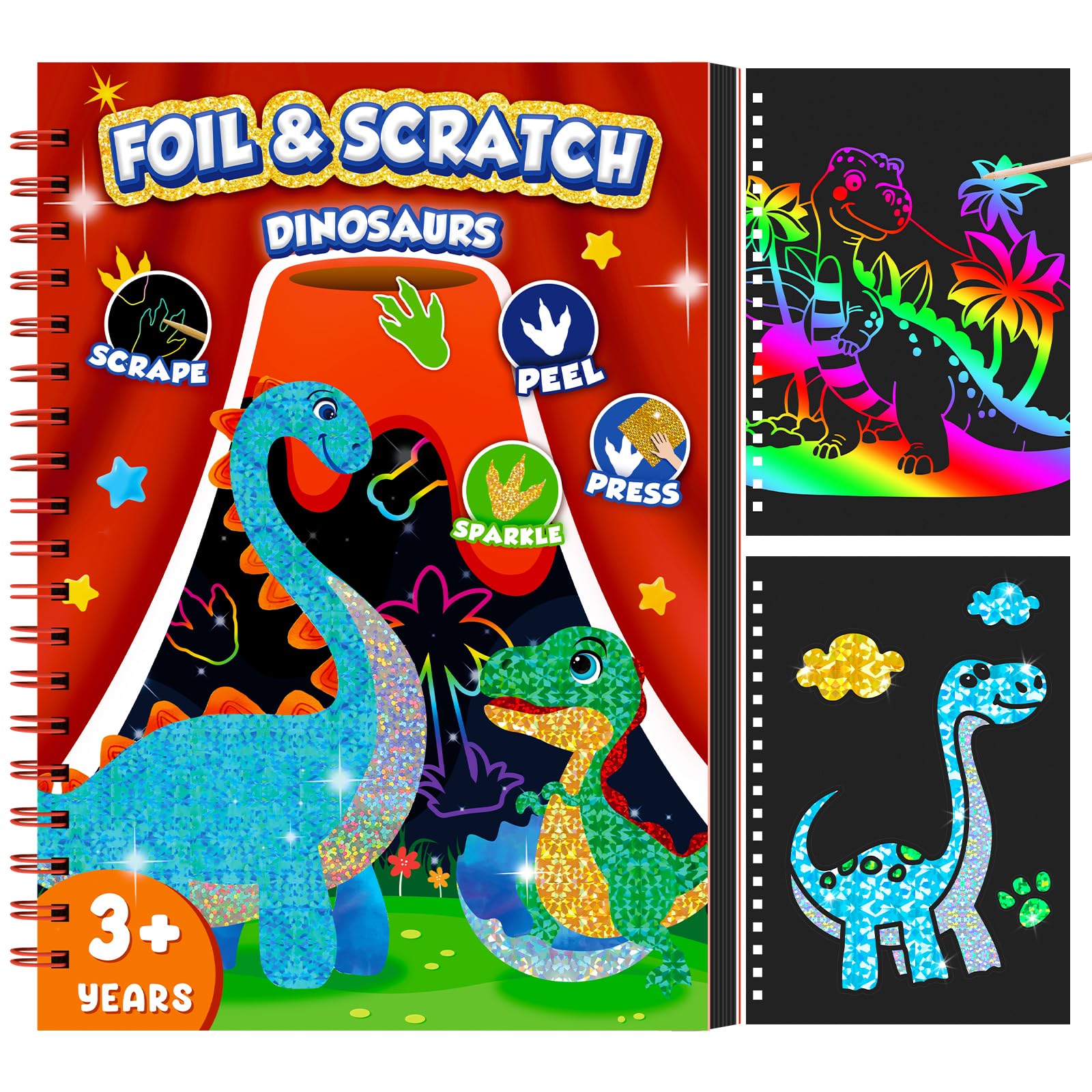 Dinosaur Scratch Art Book for  - Art Craft Dinosaur 评论和价格
