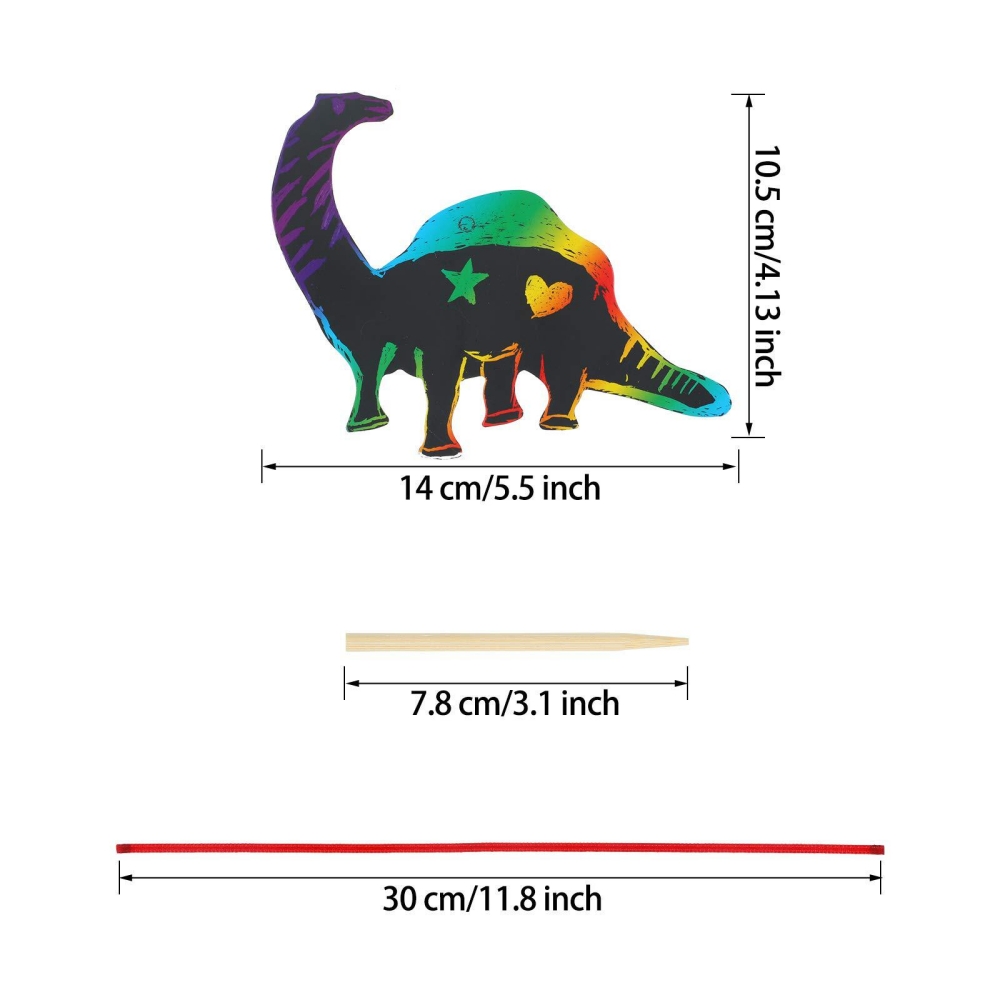 12Pcs Cartoon Dinosaur Scratch - Art Craft Dinosaur 评论和价格
