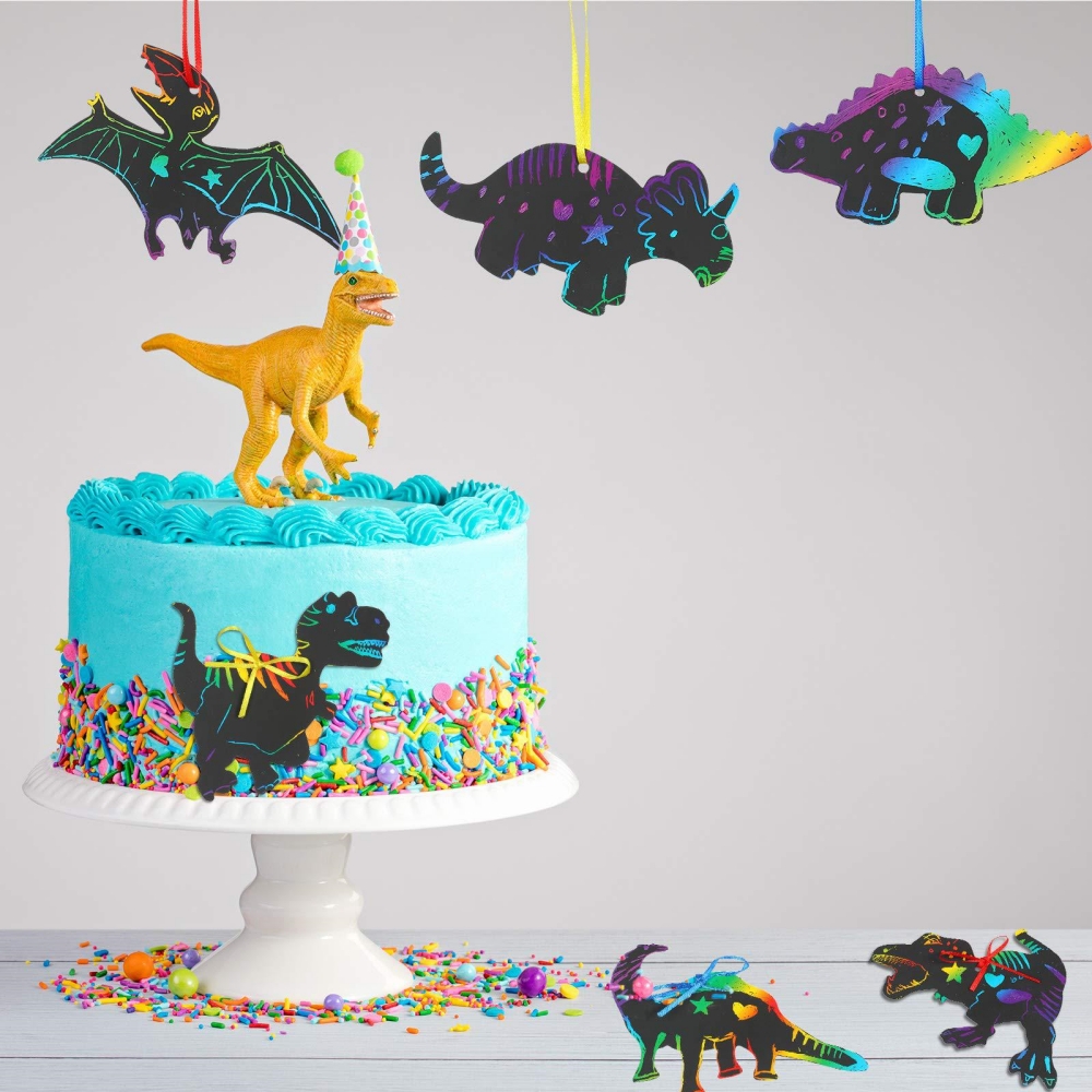 12Pcs Cartoon Dinosaur Scratch - Art Craft Dinosaur 评论和价格