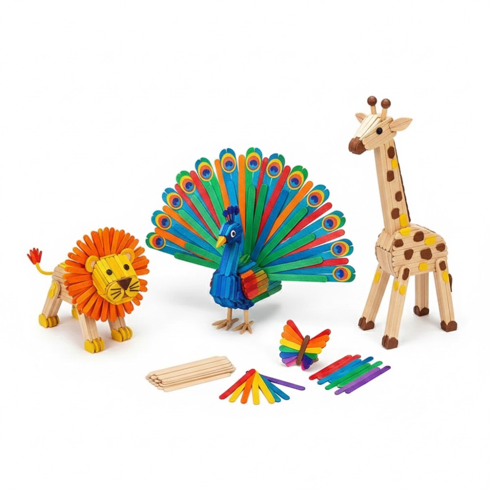 50Pcs Colored Wooden Popsicle  - Art Craft And Design 评论和价格