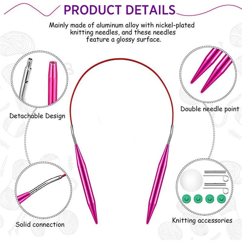 A27F-52 Pieces Aluminum Interc - Knitting Needle Circular 评论和价格