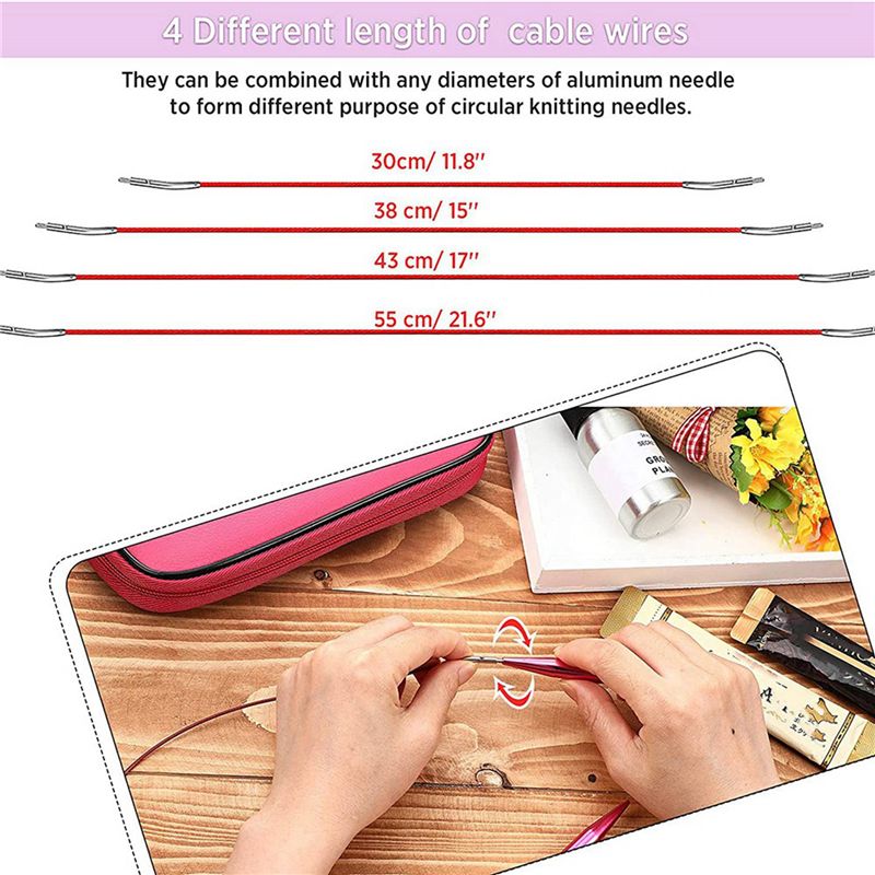 A27F-52 Pieces Aluminum Interc - Knitting Needle Circular 评论和价格