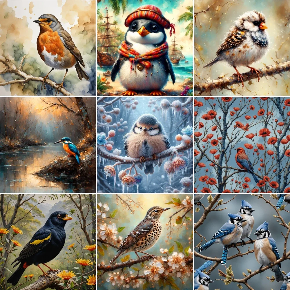 Bird Penguin Kingfisher Paint  - Art Craft Ideas For Adults 评论和价格