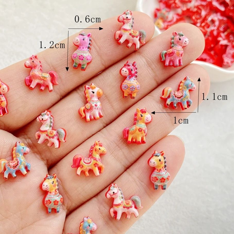 50pcs Resin Cute Mini Red Anim - Art Craft Easter 评论和价格