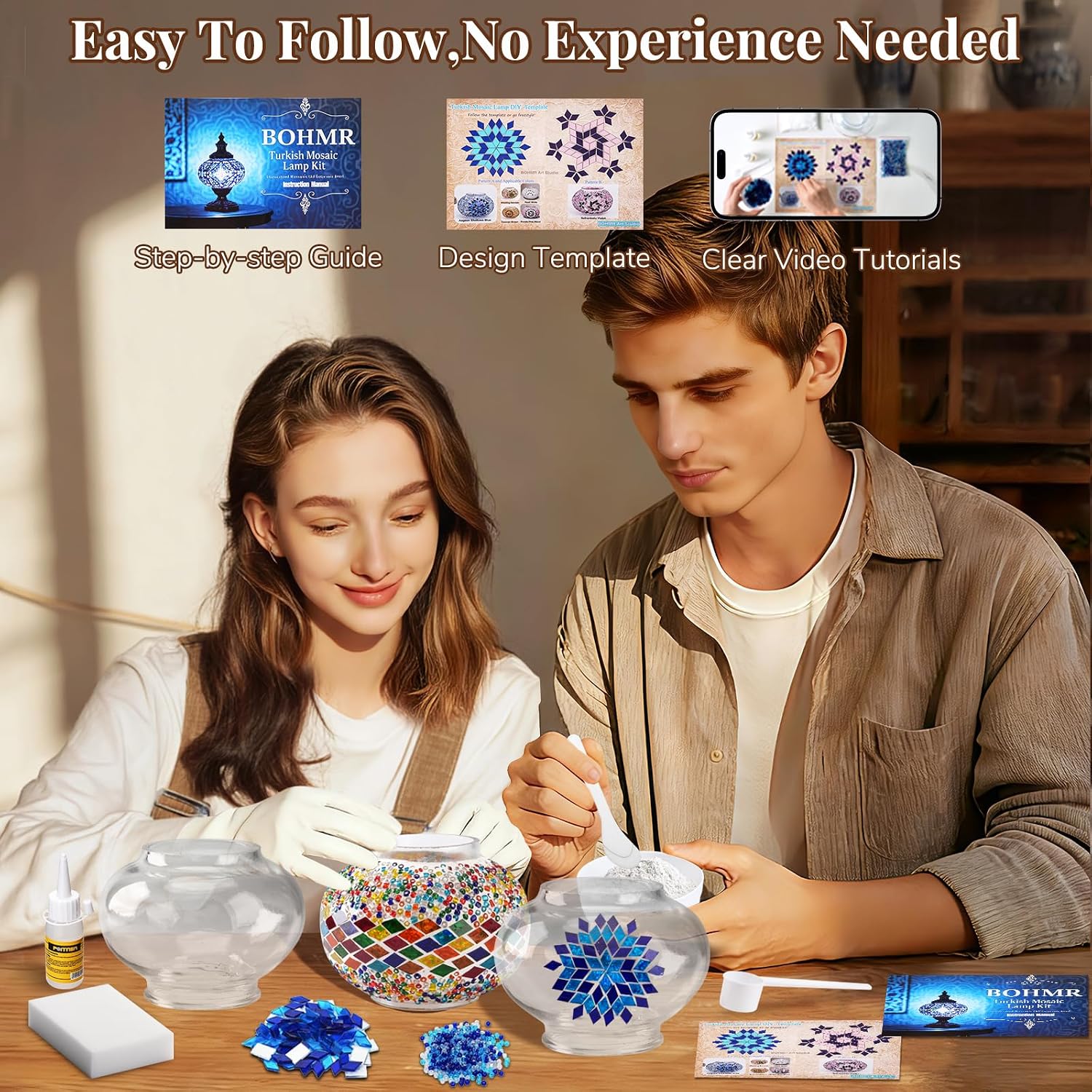 DIY 3 Globe Turkish Mosaic Lam - Art Craft For Adults 评论和价格