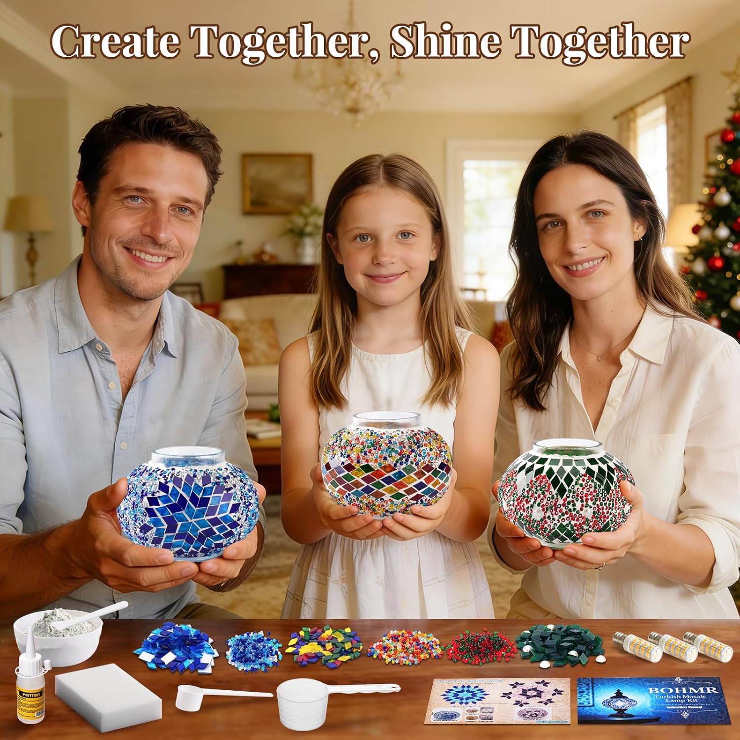 DIY 3 Globe Turkish Mosaic Lam - Art Craft For Adults 评论和价格