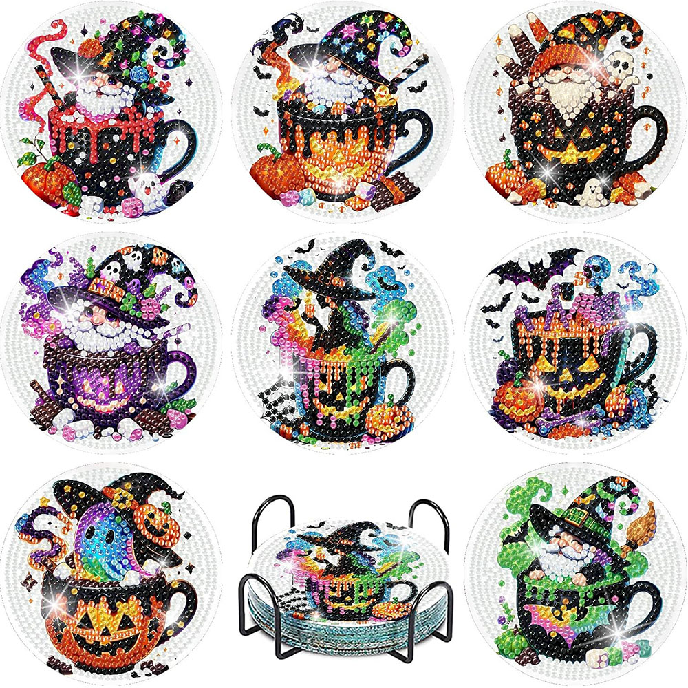 8PCS 5D Halloween Gnome Diamon - Art Craft For Adults 评论和价格