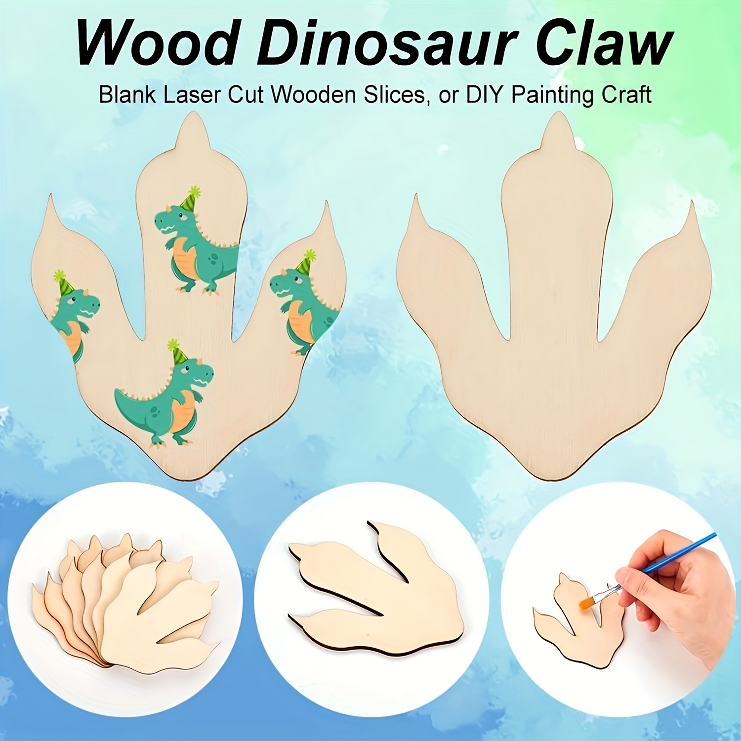 10/20 Pieces Wooden Dinosaur F - Art Craft Dinosaur 评论和价格