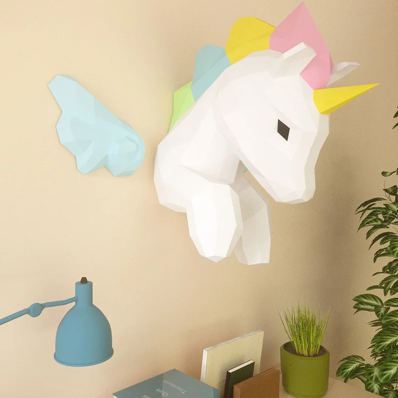 Rainbow Unicorn Animal Wall De - Art Craft Center 评论和价格