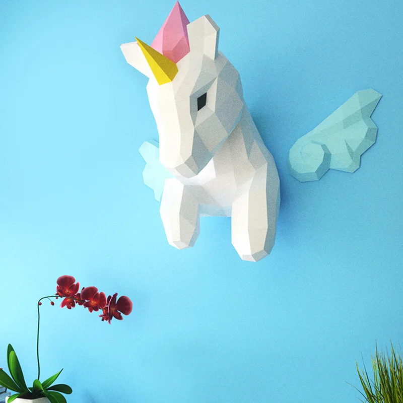 Rainbow Unicorn Animal Wall De - Art Craft Center 评论和价格
