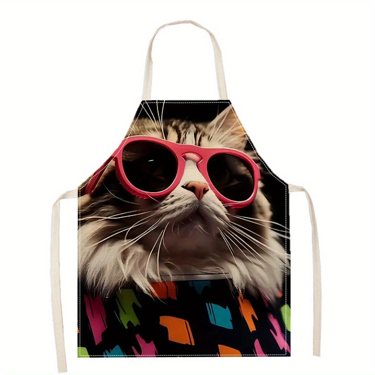 Linen Apron Funny Cat Sunglass - Art And Craft Sunglasses 评论和价格